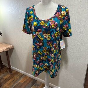 LuLaRoe - Classic T - Floral Patterned Women's Top - Size XL - NWT